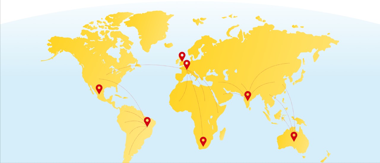 The map shows the different fulfillment center locations which are standardized, carrier agnostic, scalable, environmentally friendly and provide a fast implementation and end-to-end-visibility