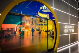 Vision portal doors in Innovation Center showroom AM