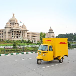 Interior of DHL warehouse in India