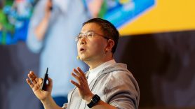 Kuo Zhang, President of Alibaba speaking at DHL event