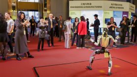 Robot dances at DHL event