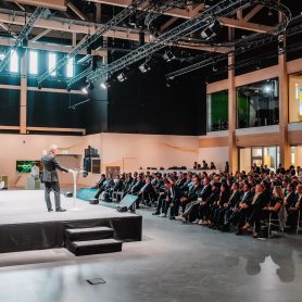 Wide shot of audience at DHL New Energy Conference