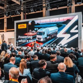the stage at DHL New Energy Conference