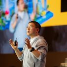 Kuo Zhang, President of Alibaba speaking at DHL event