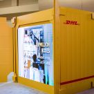 Video screen inside DHL container
