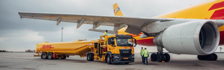 airplane and tank truck