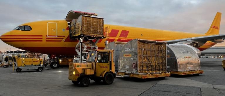 DHL plane at JFK airport