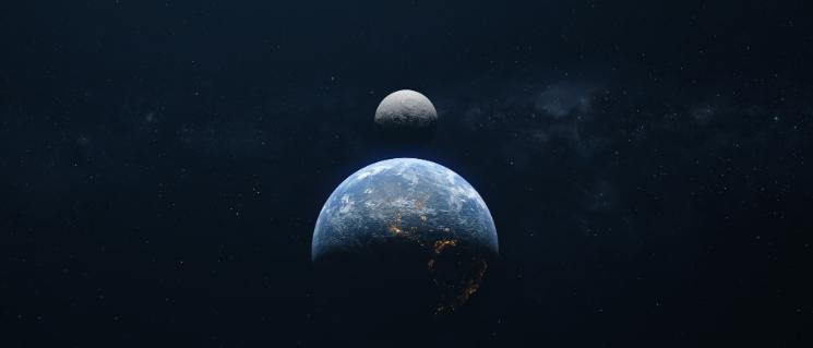 The Earth in front of the Moon