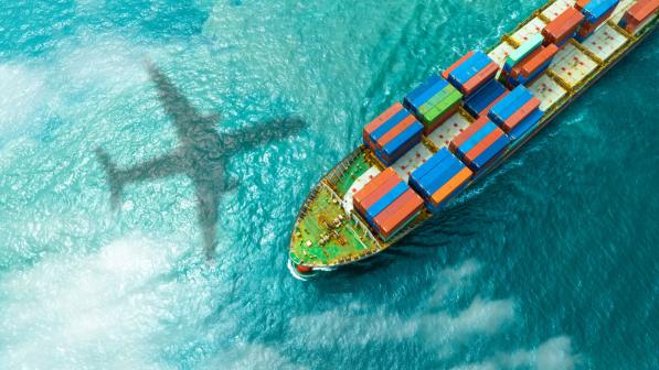 freight ship in the sea