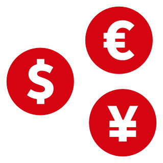 An icon of a currency.