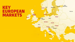 Imagen con un mapa de los principales mercados europeos