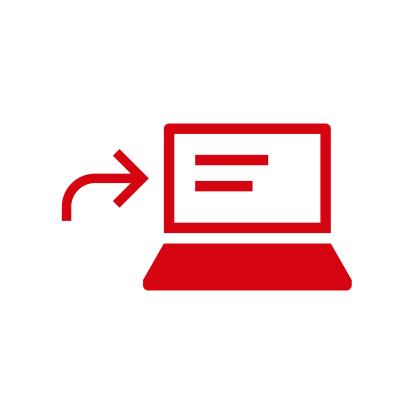 Ein Symbol für die Eingabe von Informationen am Computer.