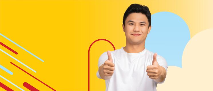 Man in gym outfit happy and positive to start exercising.