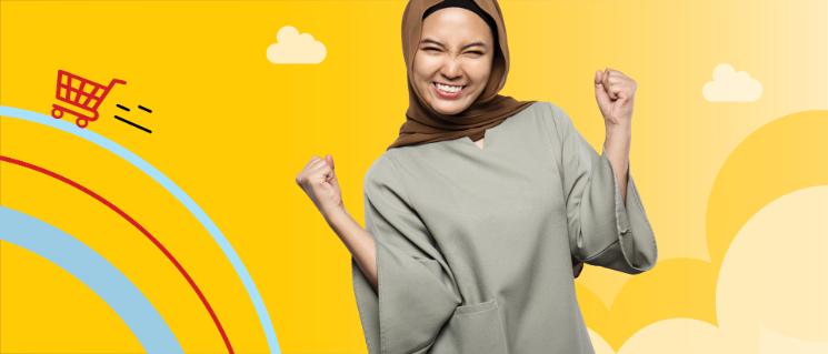 Woman with summer clothing and a hat showing a surprised face.