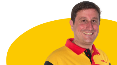 Unser DHL-Vertreter vor Ort.