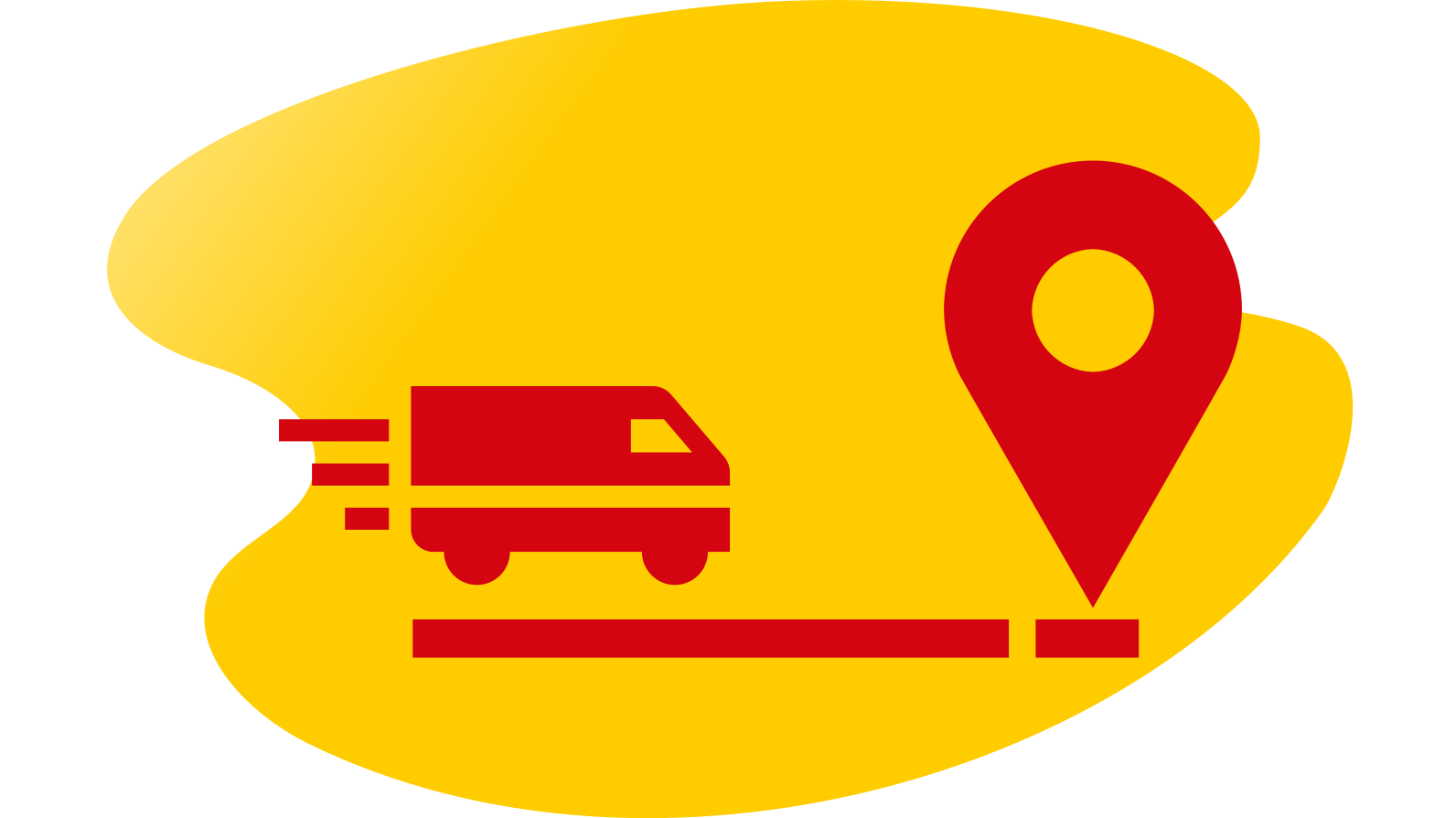 LKW, der an einem Zielort ankommt.