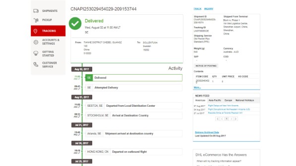 Customer Web Portal Asia Pacific Dhl Ecommerce Solutions China People S Republic