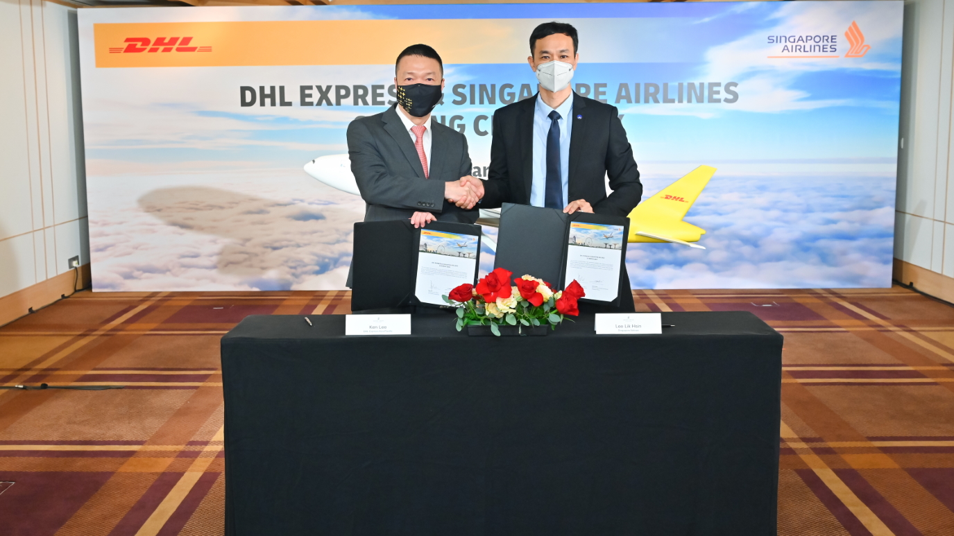DHLとシンガポール航空、パートナーシップの拡充に向けた新たな協定を