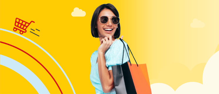 Woman with summer clothing and a hat showing a surprised face.