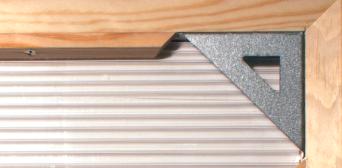 Close up of metal art frame.