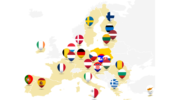 Europe Map with Markers on Map