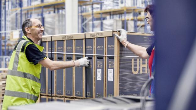 Durable consumer goods in a warehouse