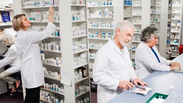 Workers in a pharmacy