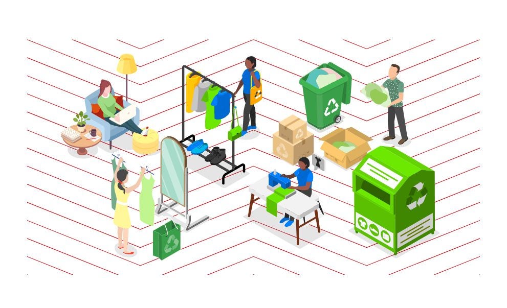 graphic image of recycling activities