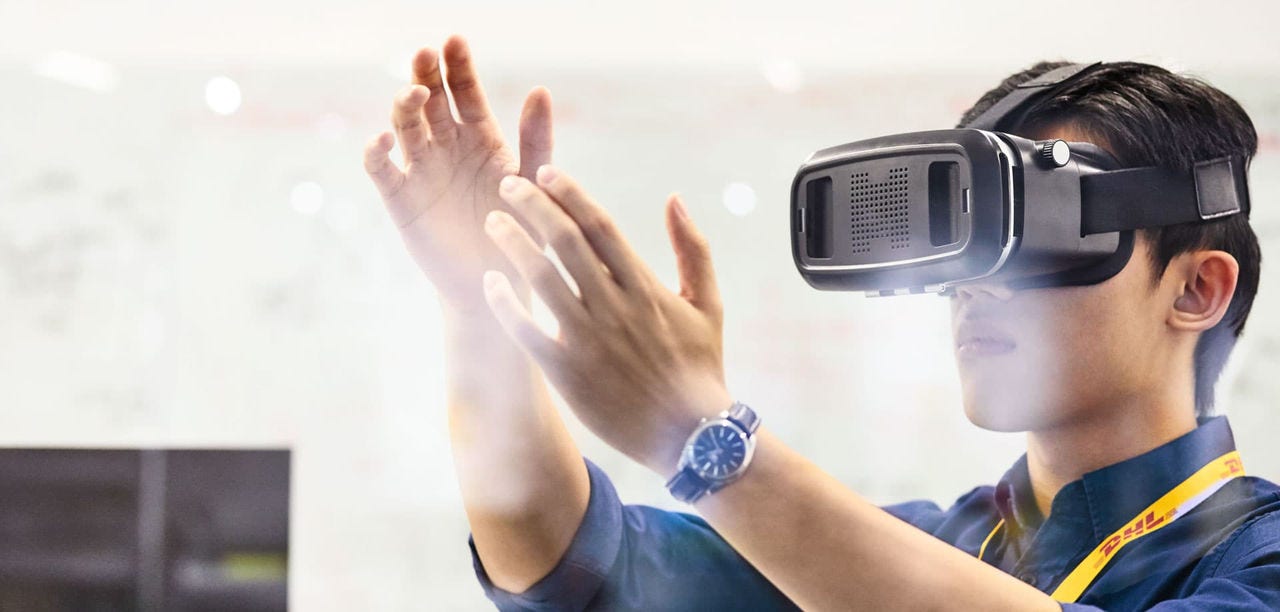 man in  a VR headset
