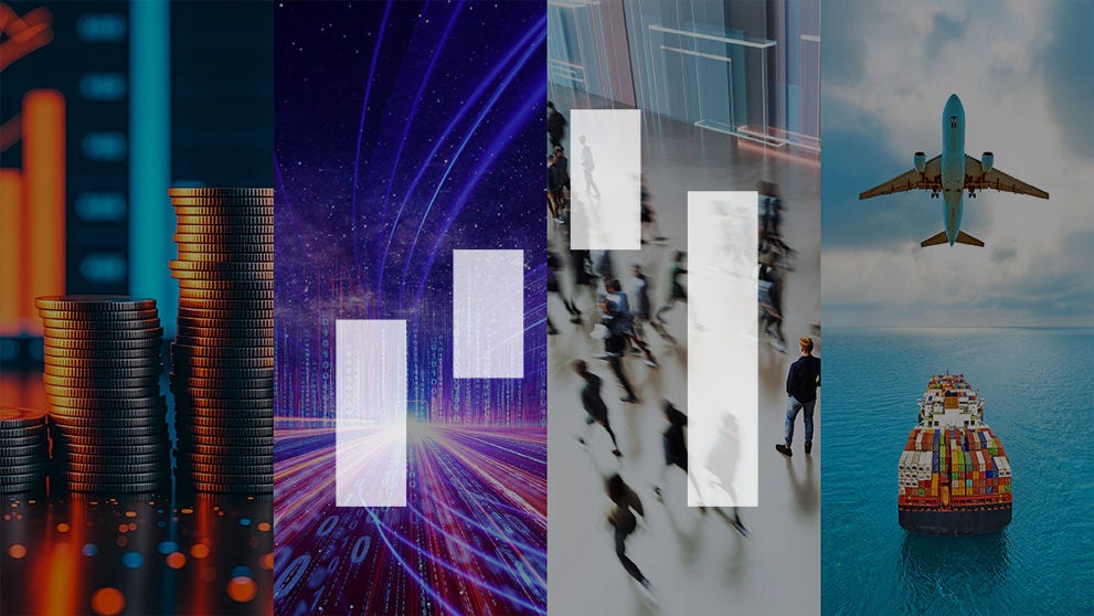 collage of shipping activities 
