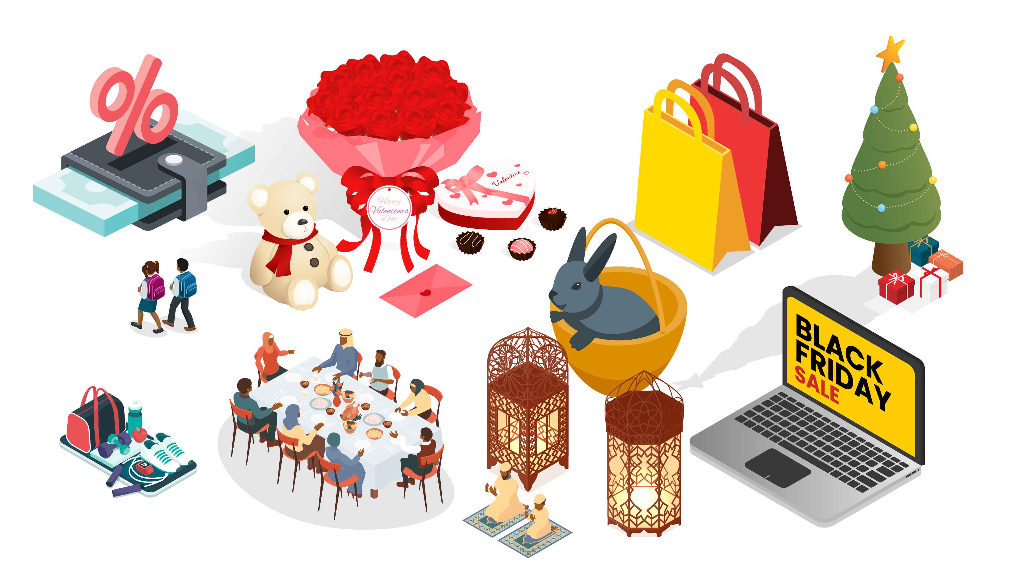 graphic of shopping activities