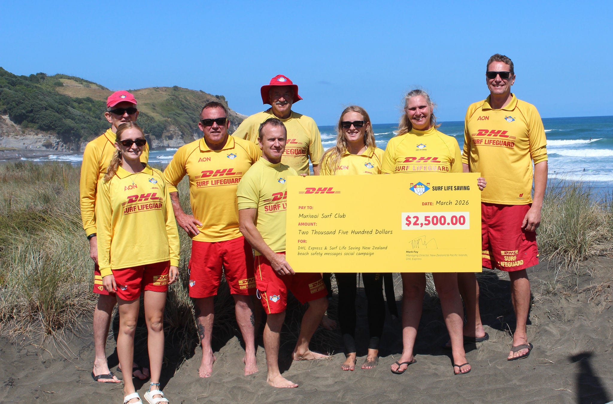 DHL and Surf Life Saving New Zealand at Piha Beach.