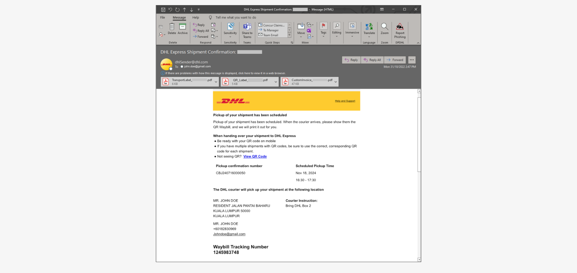 Export Guide-Shipment Confirmation Email-Pickup Export Guide-Shipment Confirmation Email-Pickup