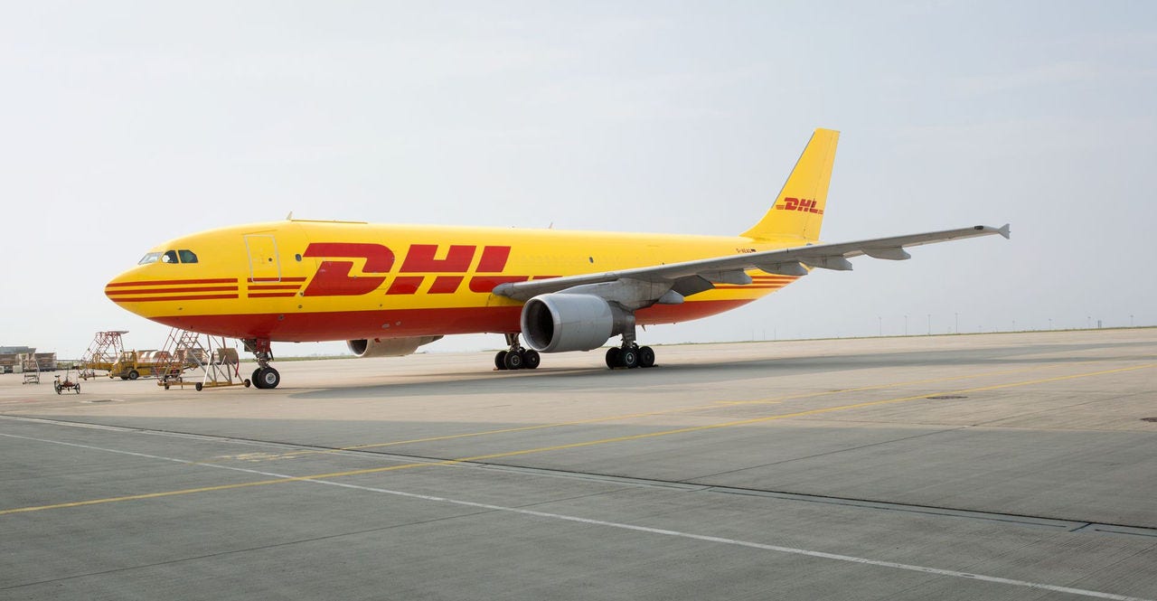 dhl airplane using saf