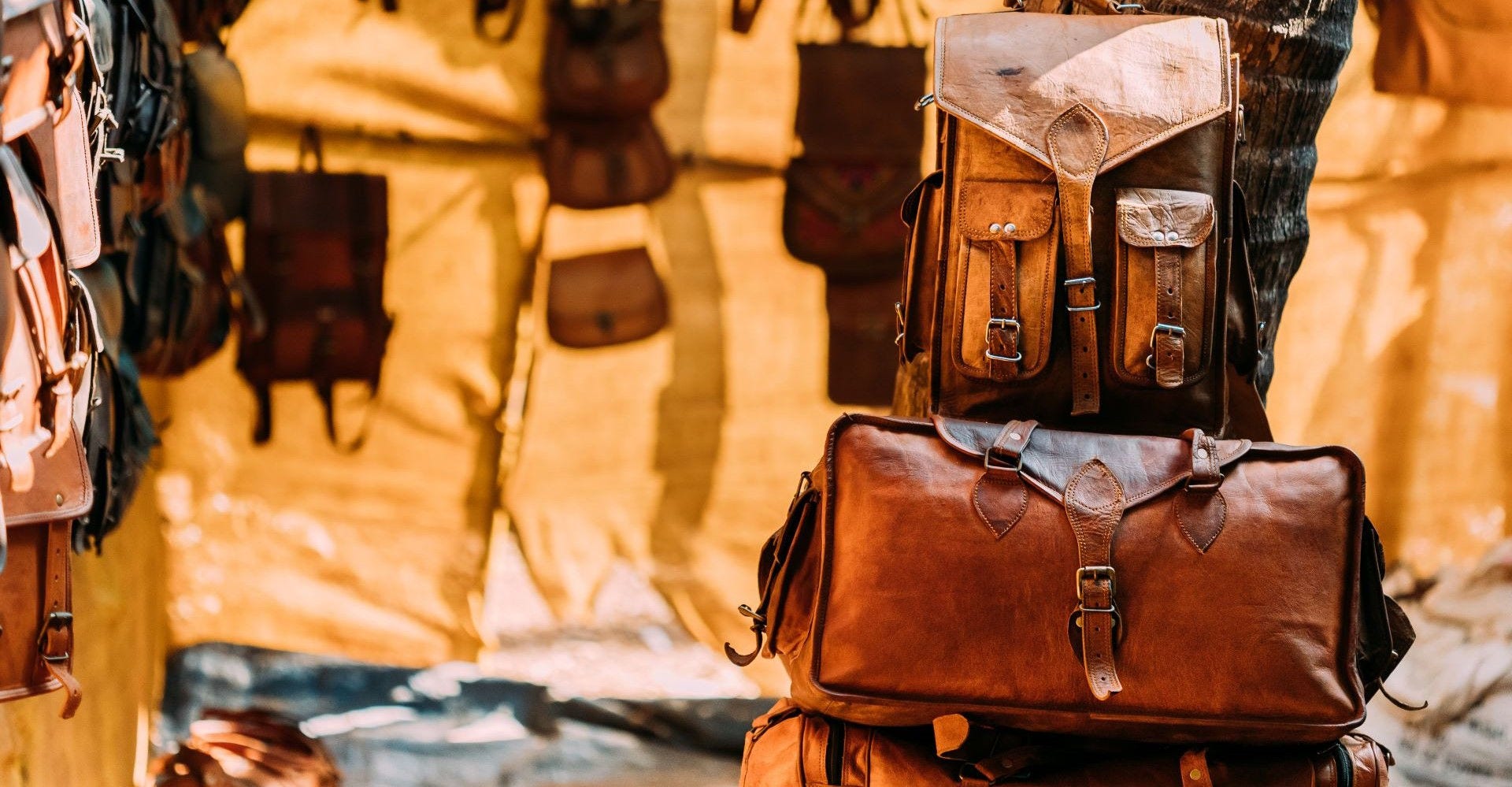 an assortment of leather products from pakistan