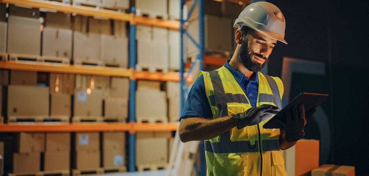 man in a warehouse
