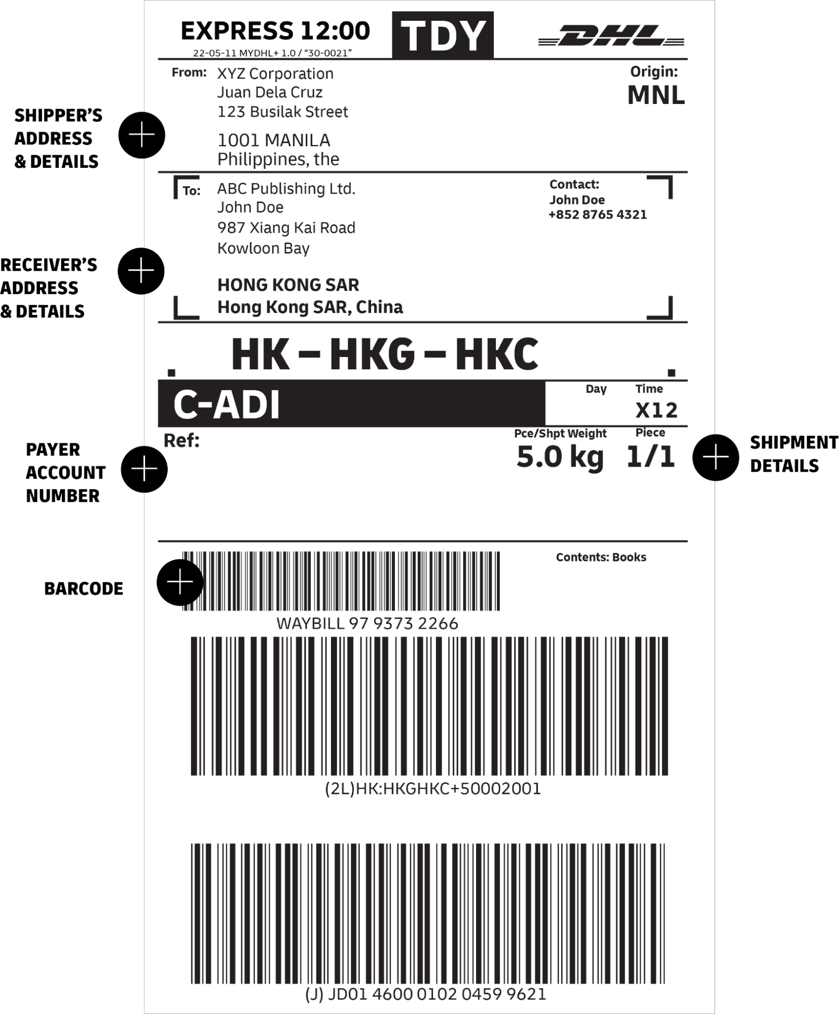 handling DHL Express invoice as part of shipment preparation