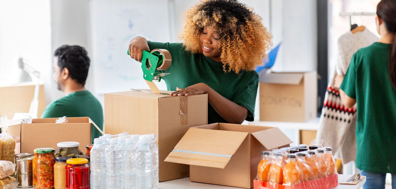 woman packing boxes