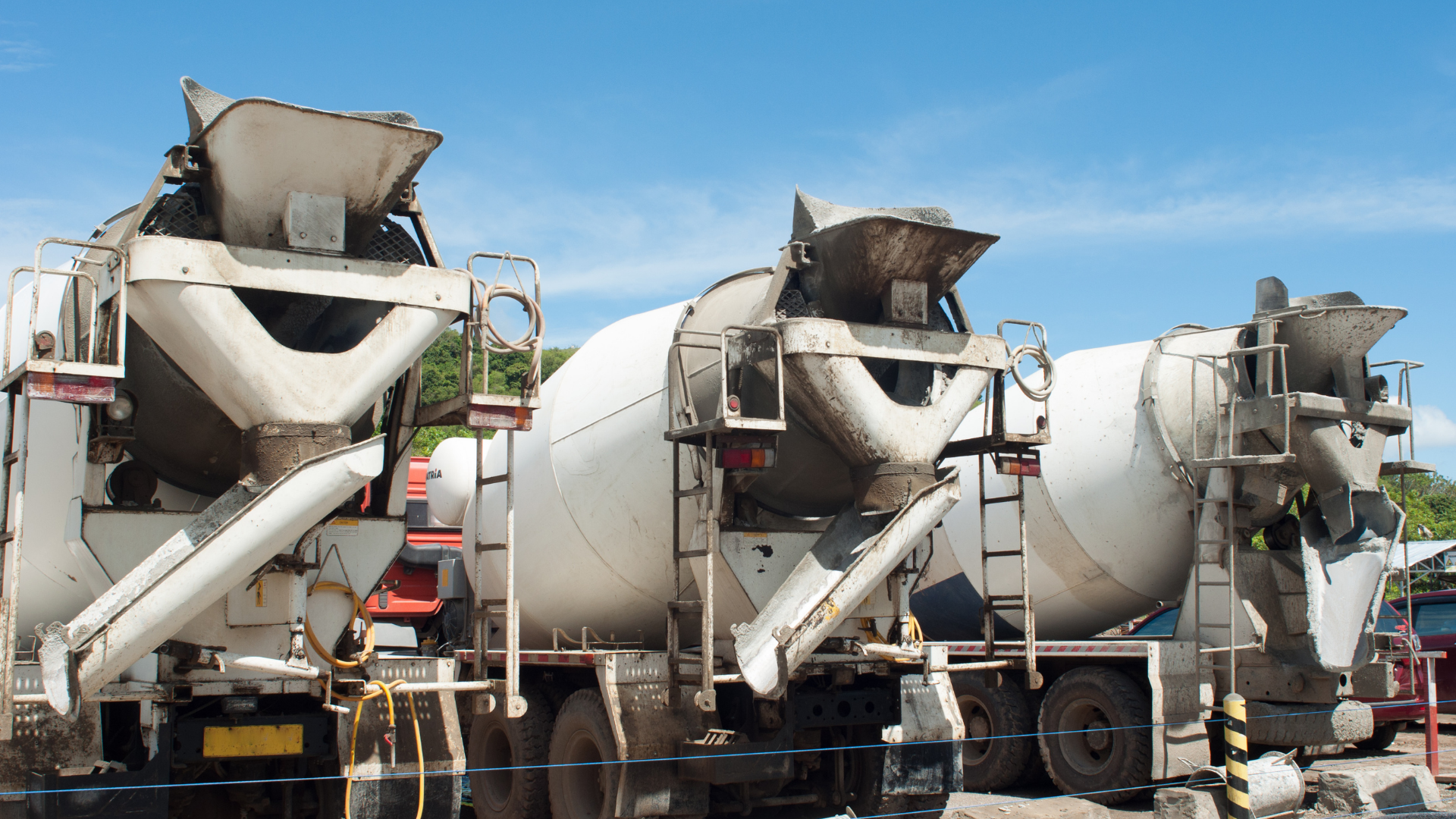 Cement trucks belonging to a cement manufacturer in Bangladesh