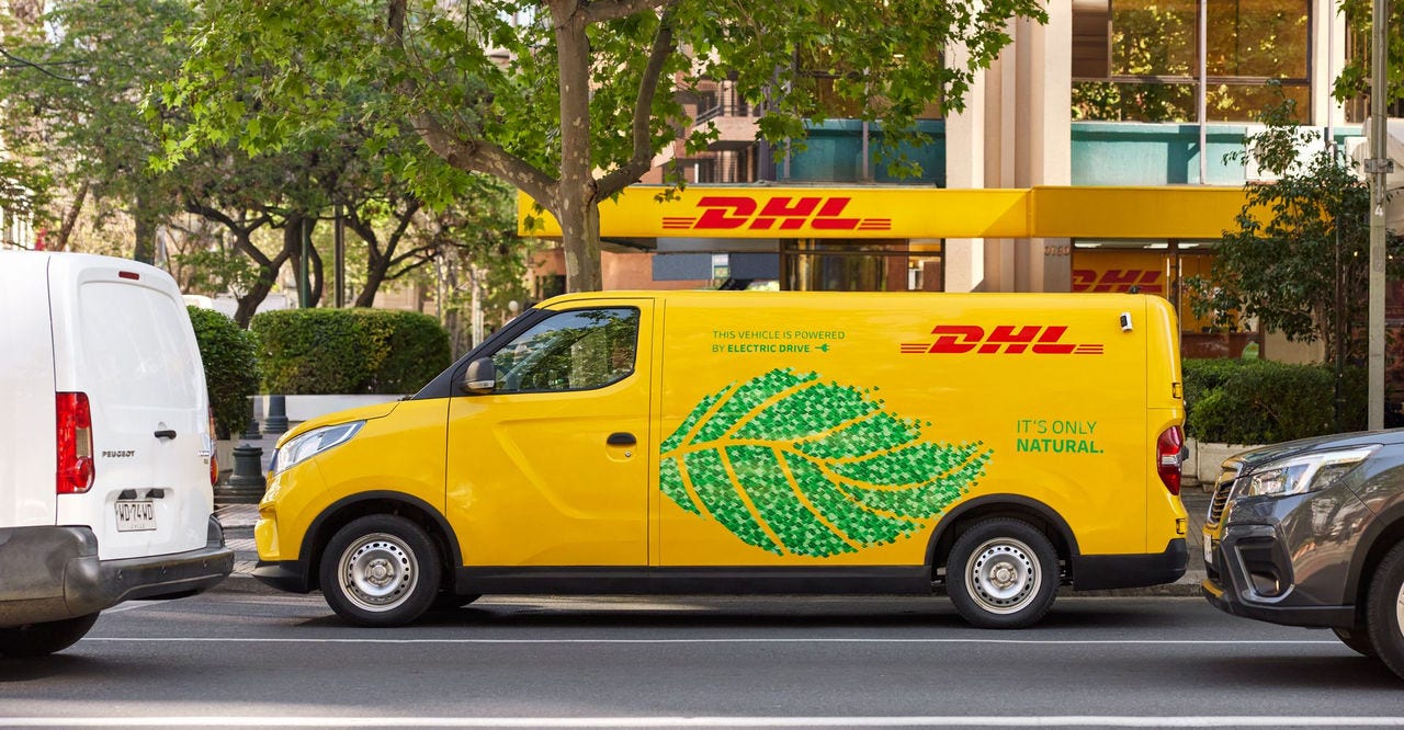 electric vans are part of dhl express’ green logistics solutions