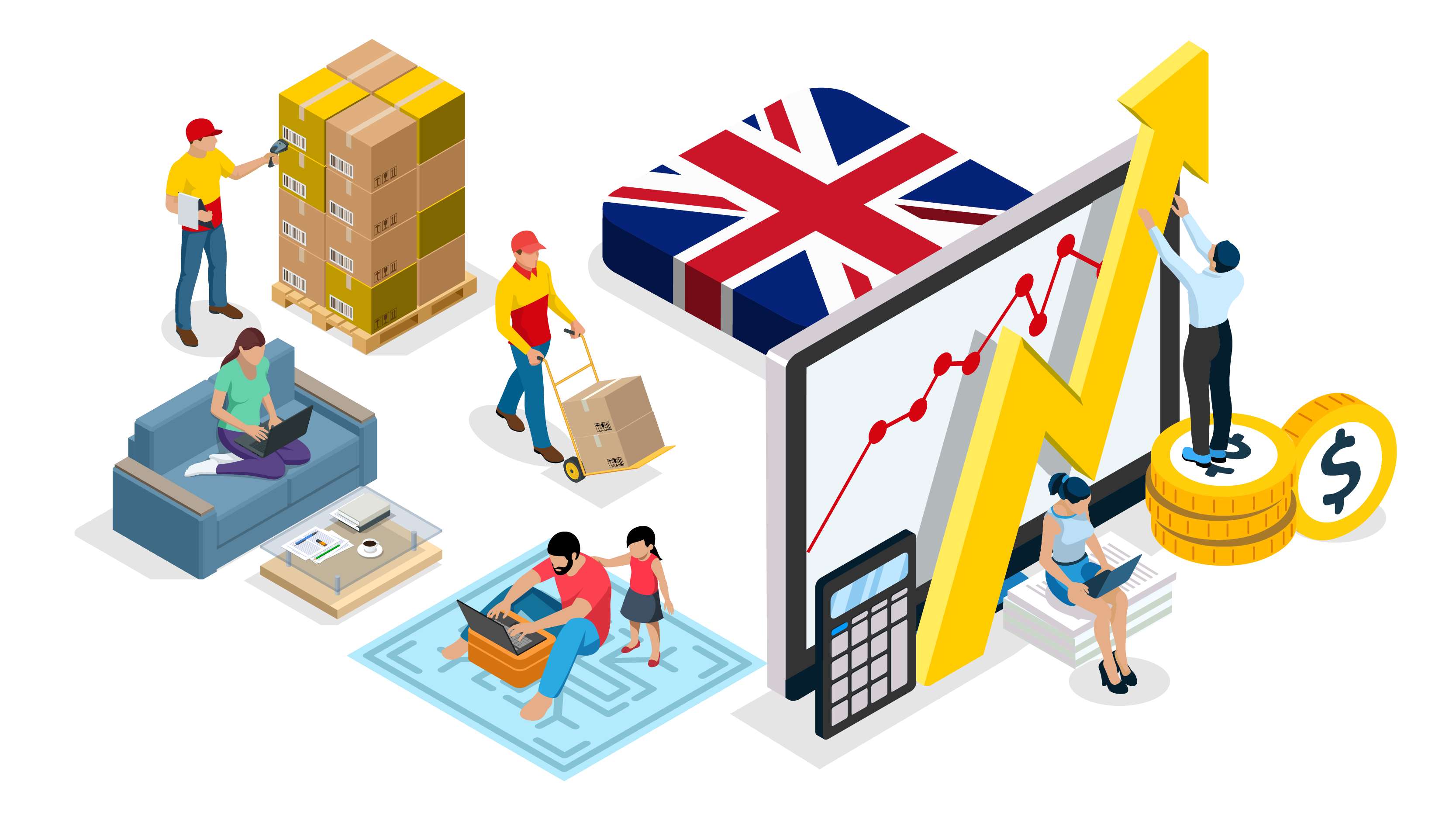 graphic image of statistics and shipping activities