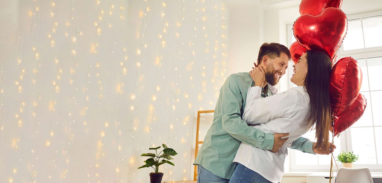 man holding a woman