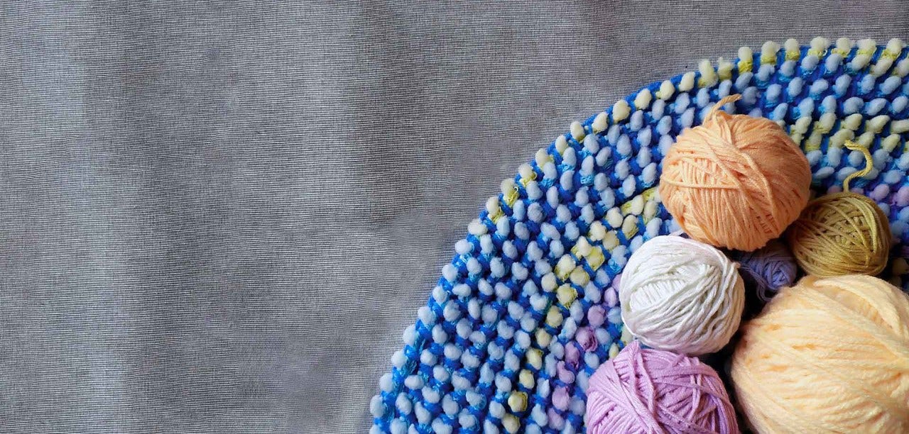 knitting wool in a basket