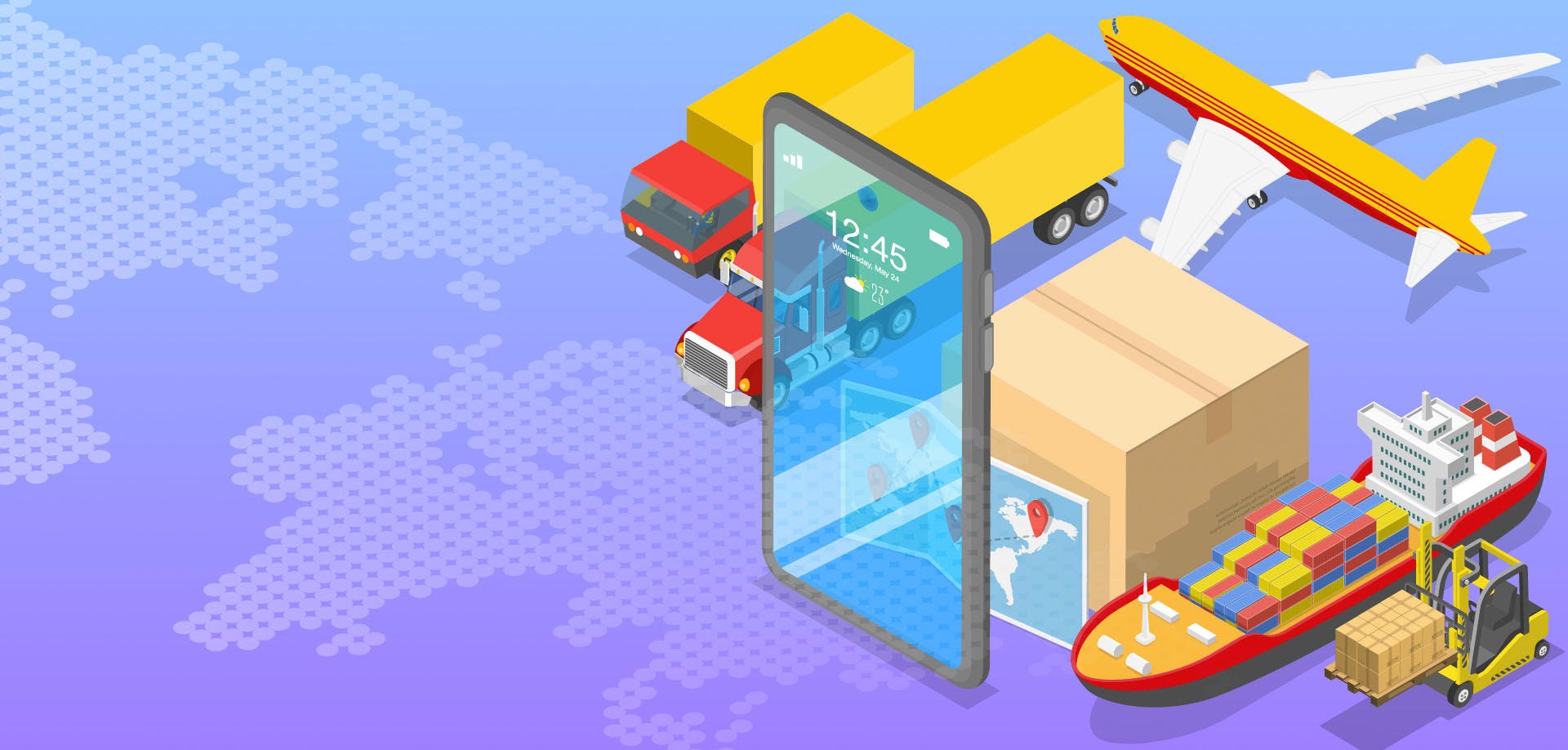 graphic image of shipping activities