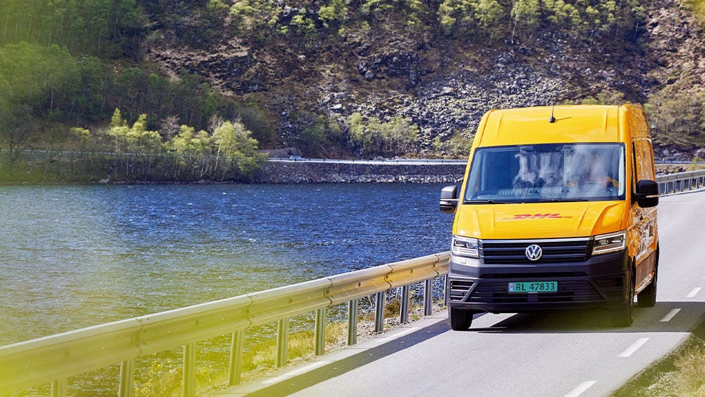 DHL van on a road