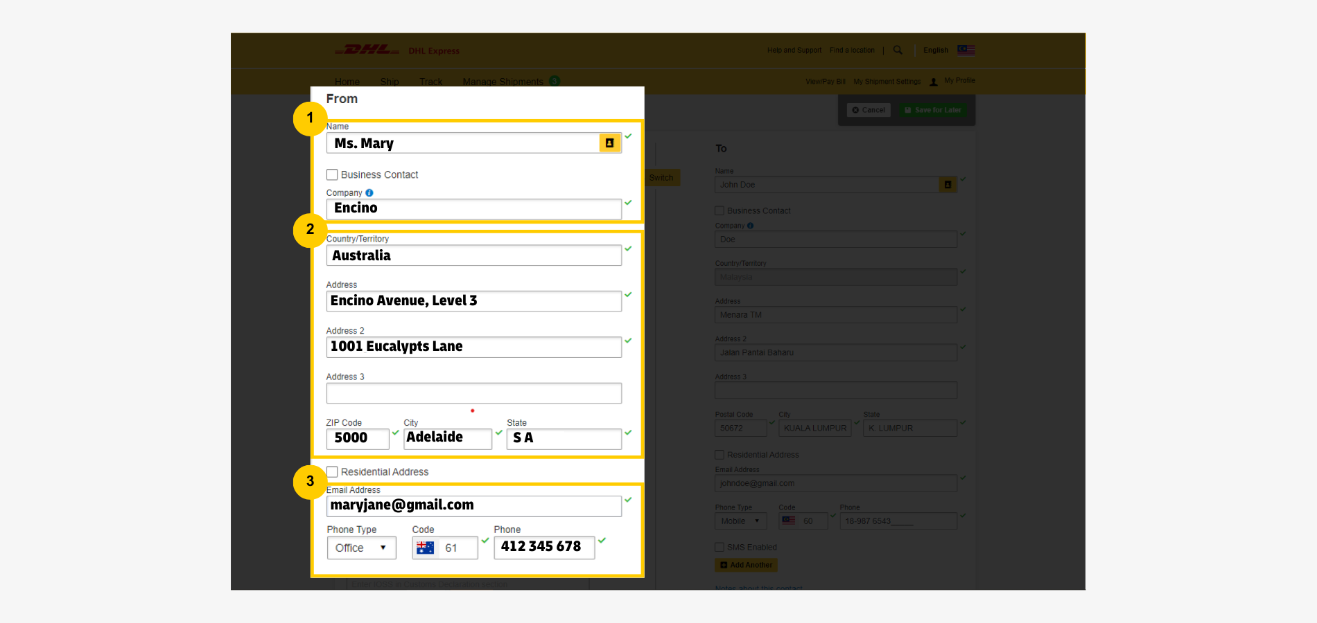 Import Shipment Pickup Contact Information Import Shipment Pickup Contact Information