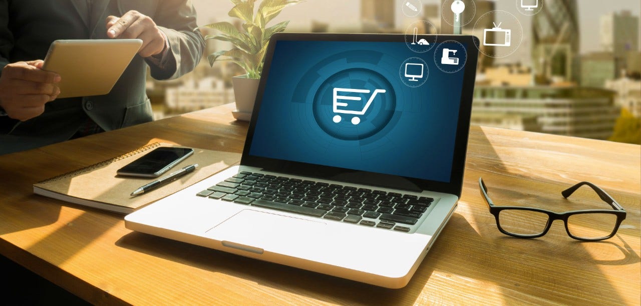 laptop on a table