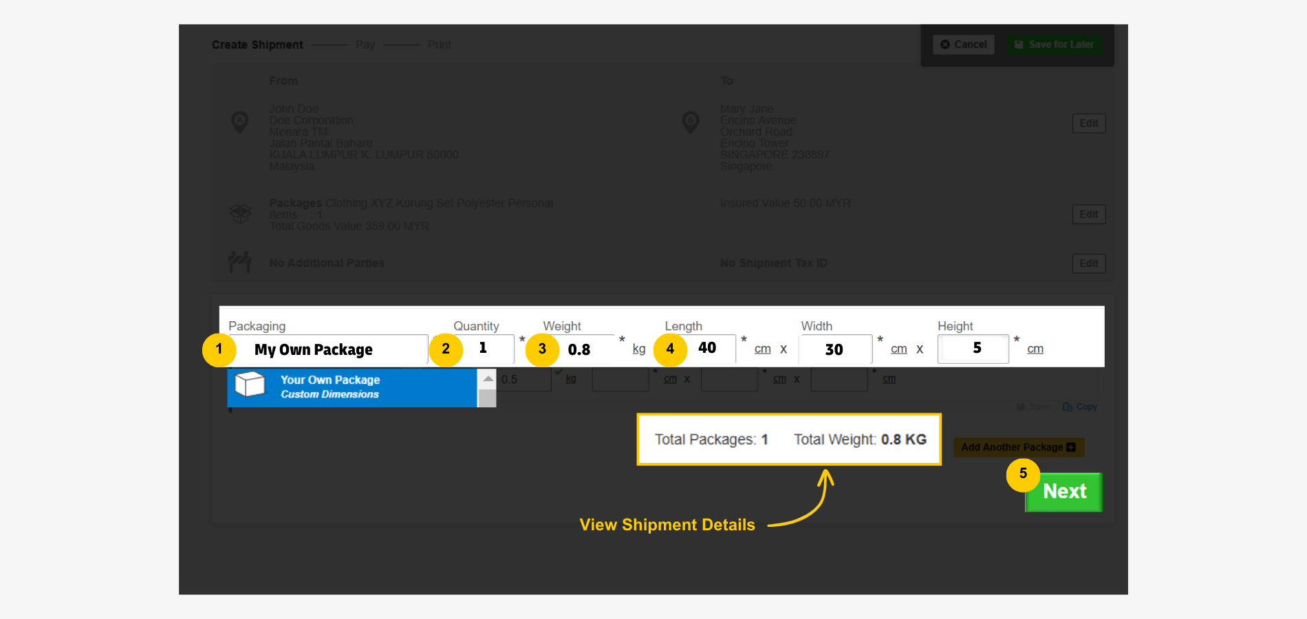 Export Guide-Package-Weight Dimension-Own Export Guide-Package-Weight Dimension-Own