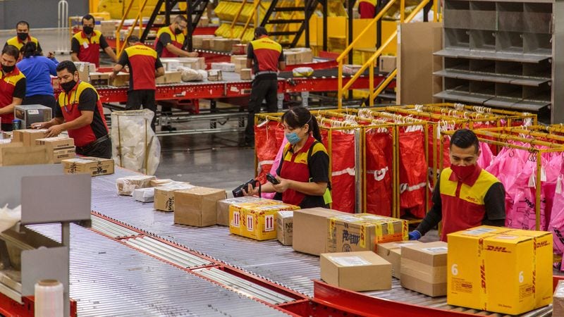 packages getting ready for shipping from thailand to bahrain