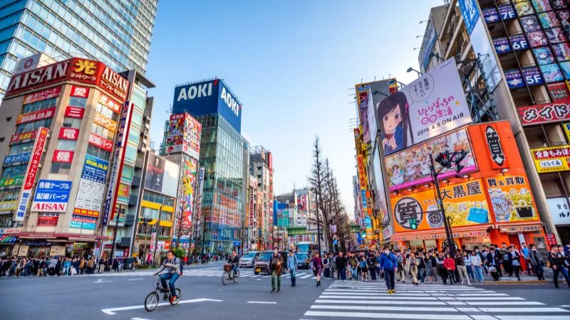 Tokyo tourists in Akihabara